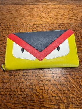 Fendi Monster "Bag Bugs" Zip Around Long Wallet w/COA
